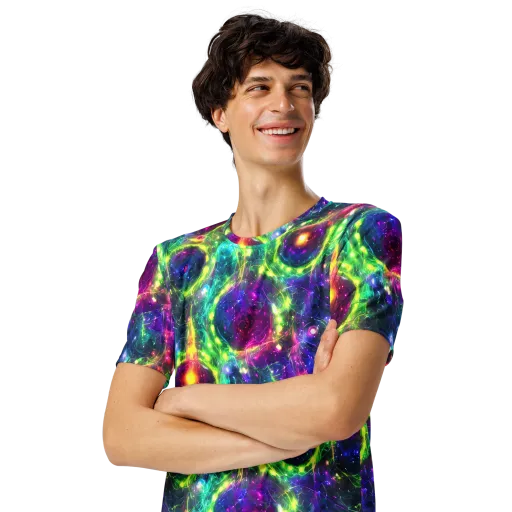 Aurora Bloom on a Men's Crew Neck T-Shirt
