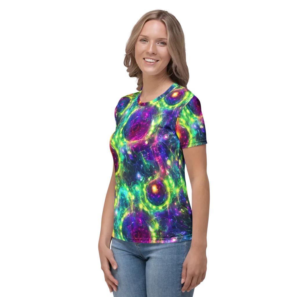 Aurora Bloom on Women's Crew Neck T-Shirt — Left