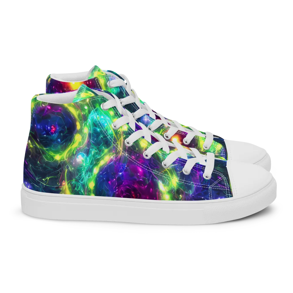 Aurora Bloom on Women's High Top Canvas Shoes — Right