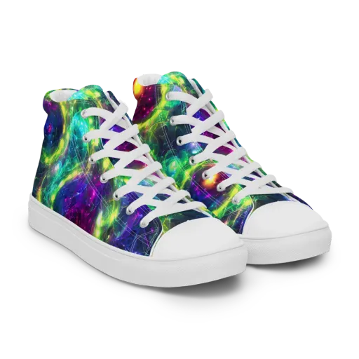Aurora Bloom on a Women's High Top Canvas Shoes