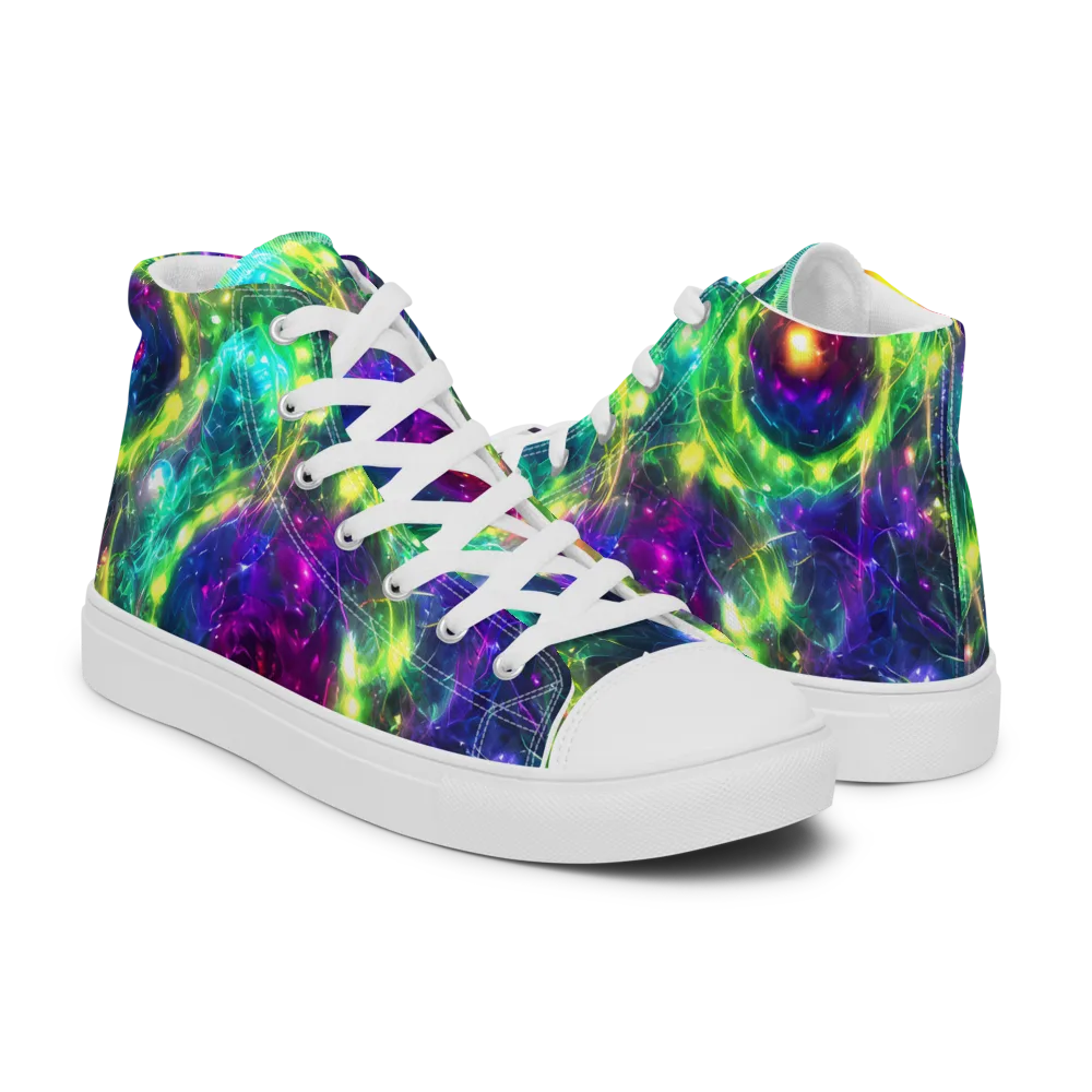 Aurora Bloom on Women's High Top Canvas Shoes — Right