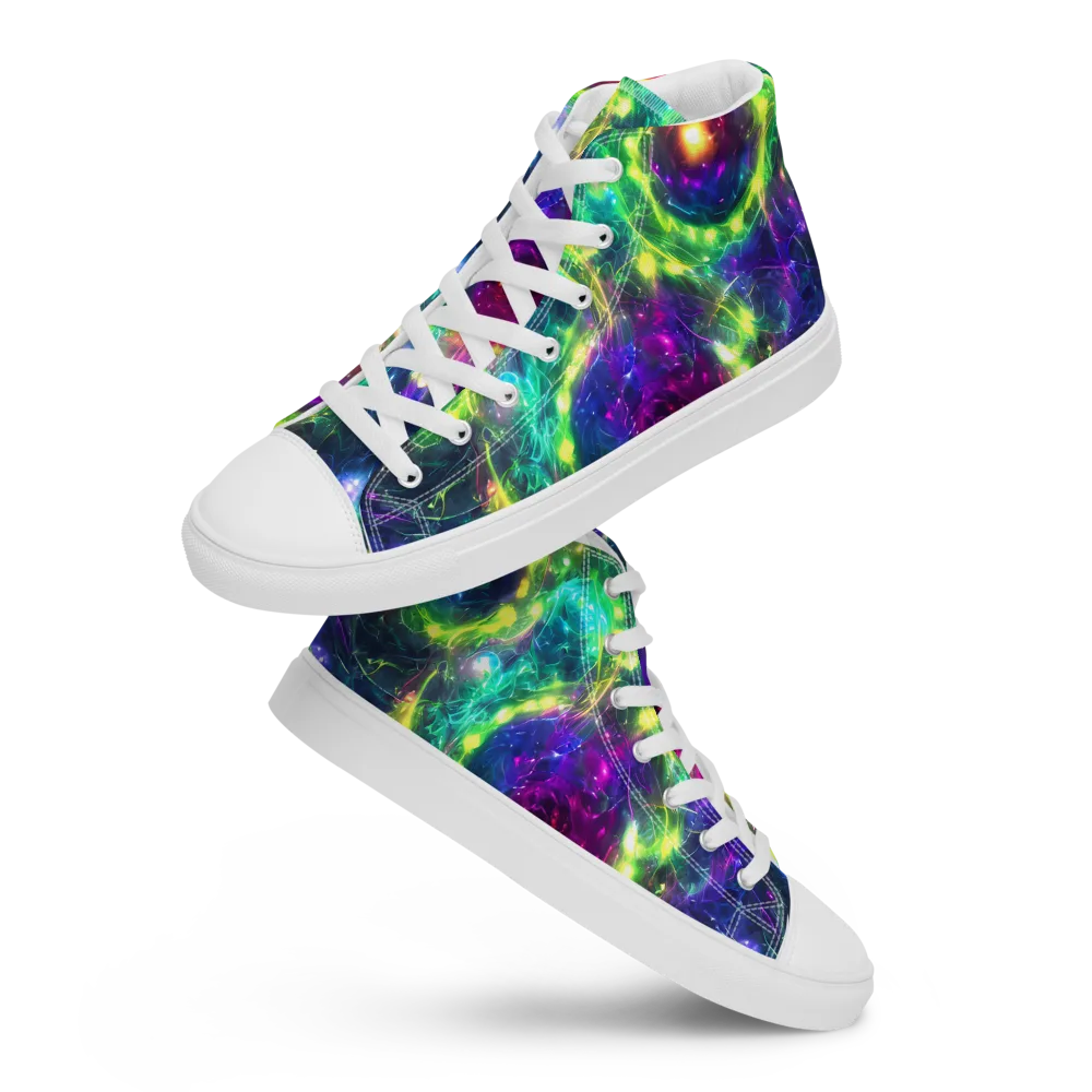 Aurora Bloom on Women's High Top Canvas Shoes — Front