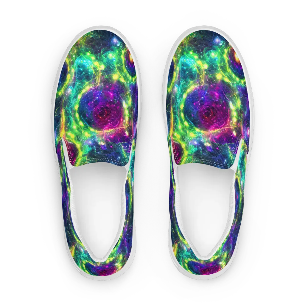 Aurora Bloom on Men's Slip-On Canvas Shoes — Front