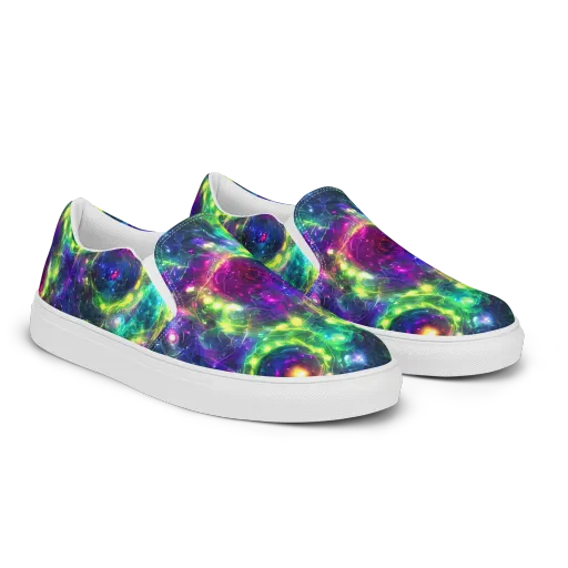 Aurora Bloom on a Men's Slip-On Canvas Shoes