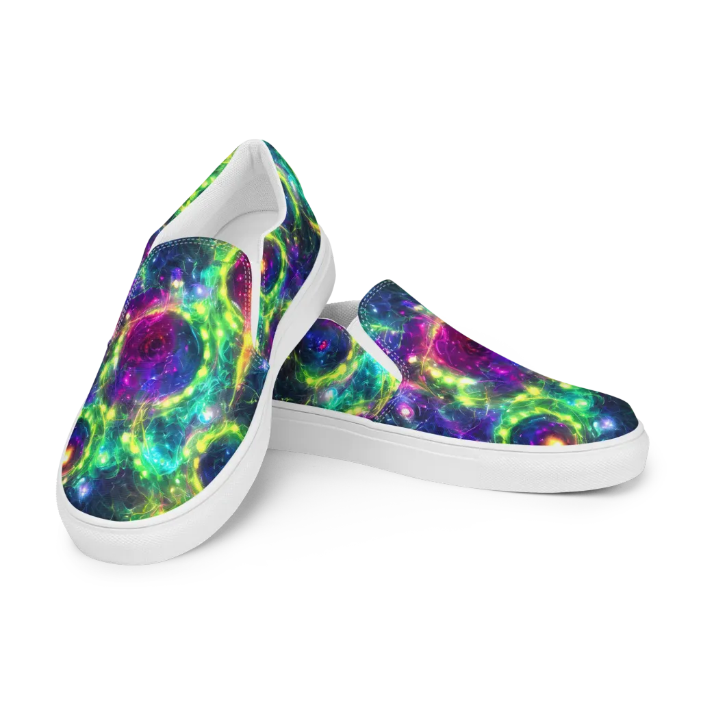 Aurora Bloom on Men's Slip-On Canvas Shoes — Left Front