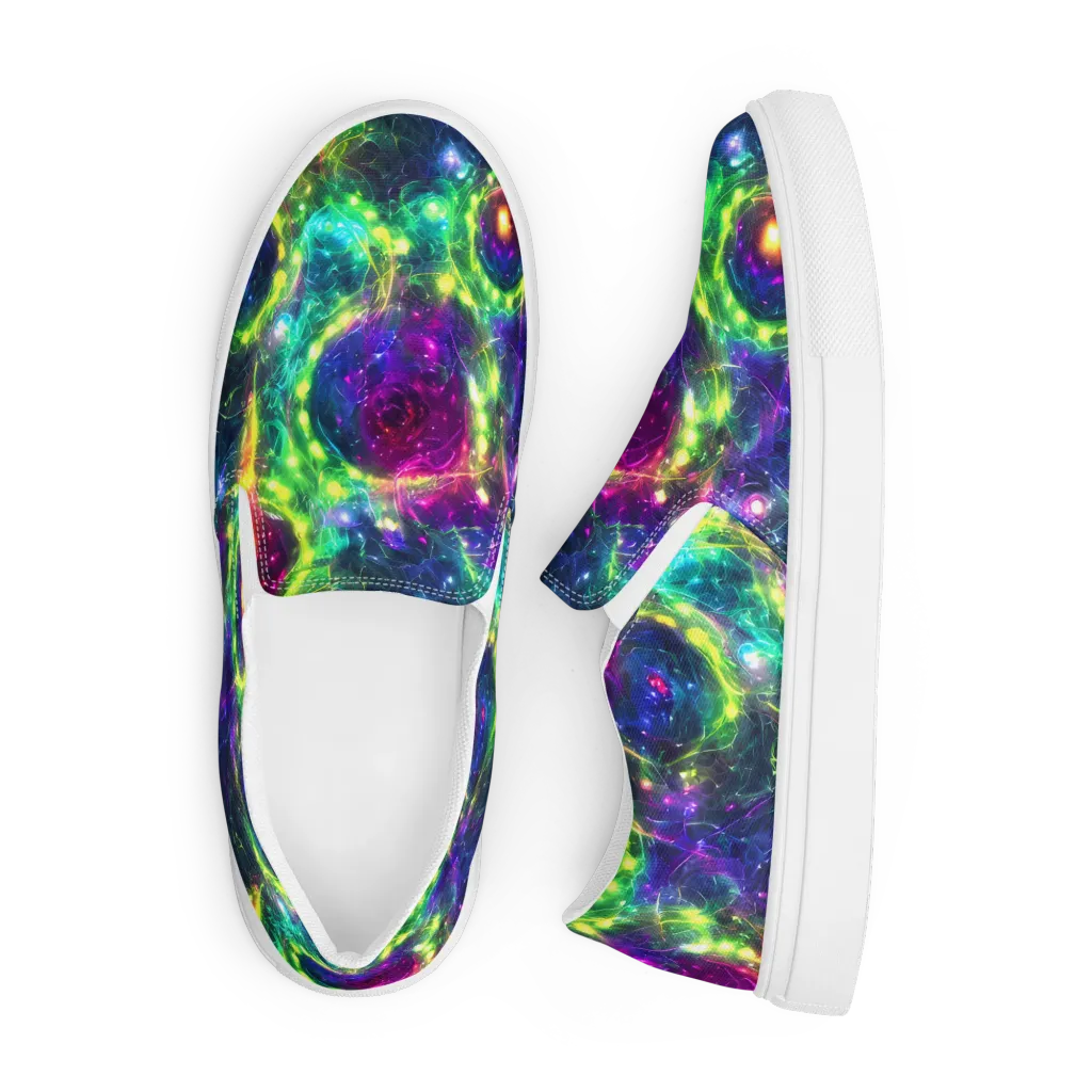 Aurora Bloom on Men's Slip-On Canvas Shoes — Front