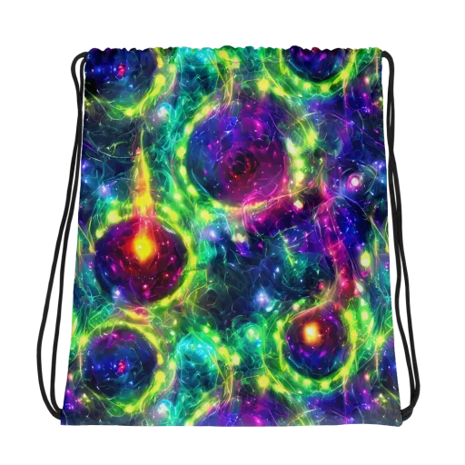 Aurora Bloom on a Drawstring Bag
