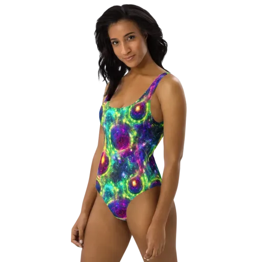 Aurora Bloom on a One-Piece Swimsuit