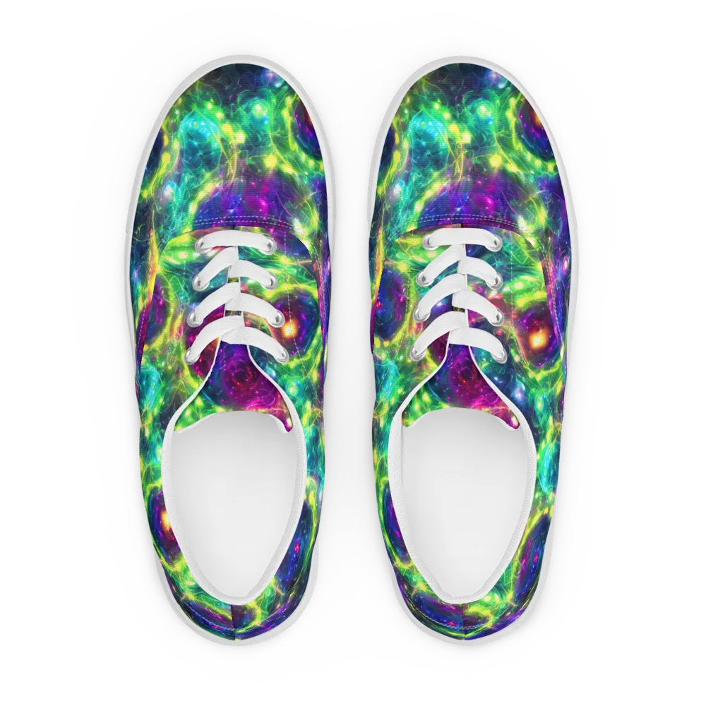 Aurora Bloom on Men's Lace-Up Canvas Shoes — Front