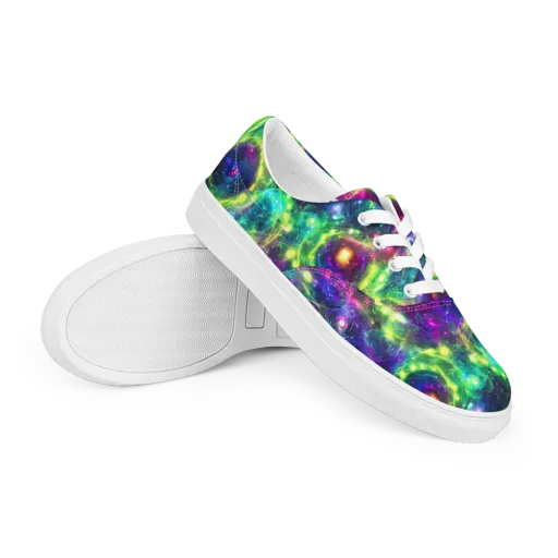 Aurora Bloom on a Men's Lace-Up Canvas Shoes