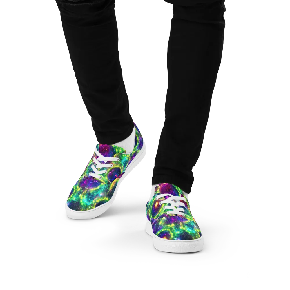 Aurora Bloom on Men's Lace-Up Canvas Shoes — Front