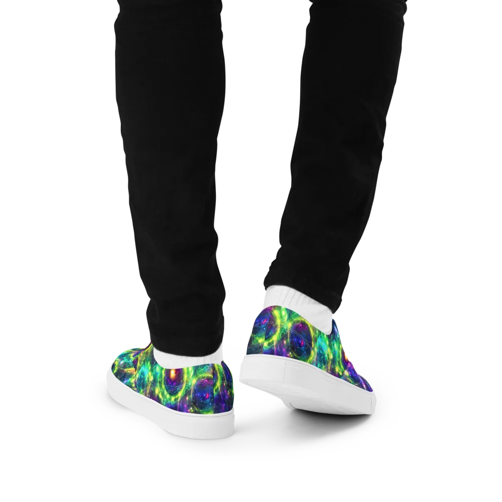 Aurora Bloom on Men's Lace-Up Canvas Shoes — Back