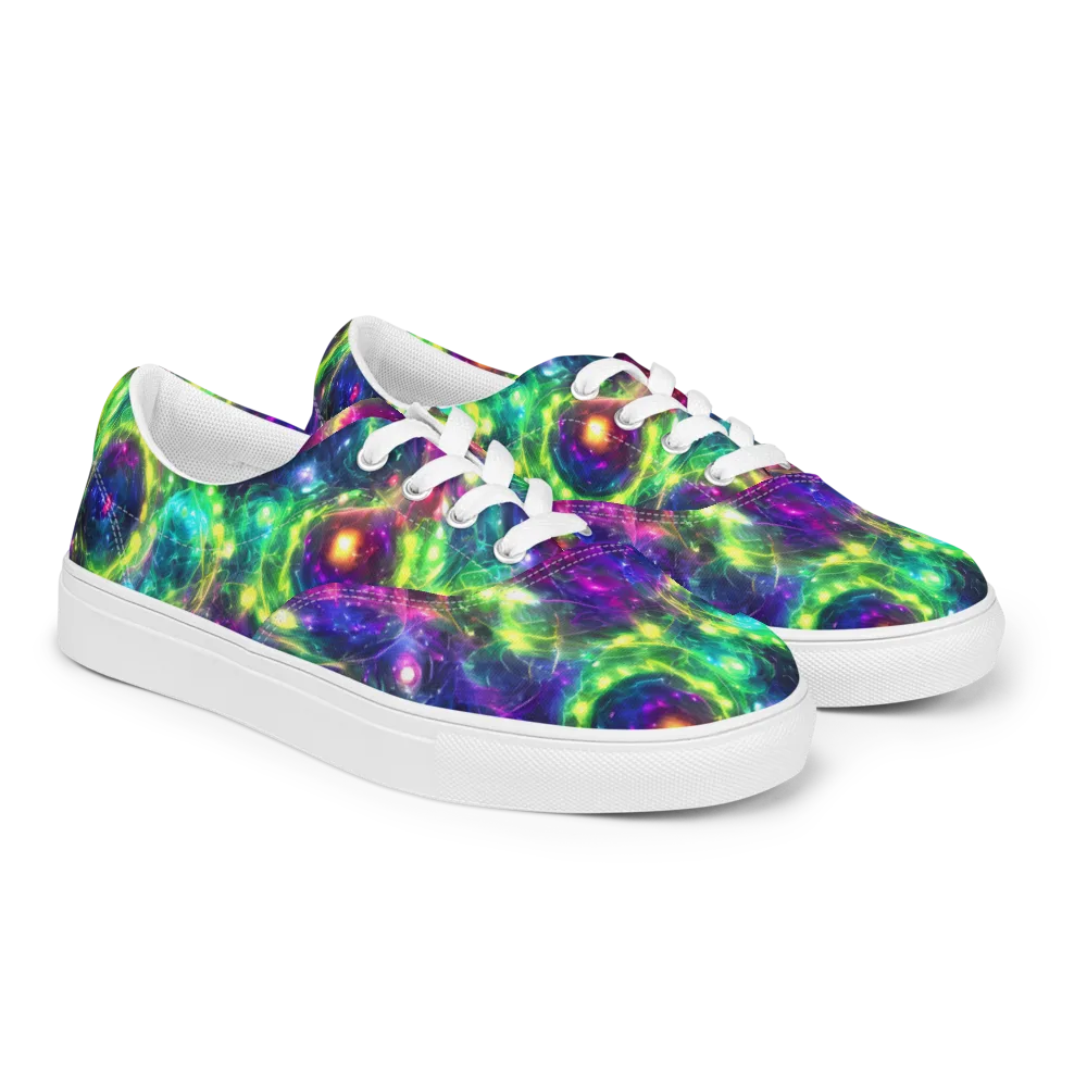 Aurora Bloom on Men's Lace-Up Canvas Shoes — Right Front