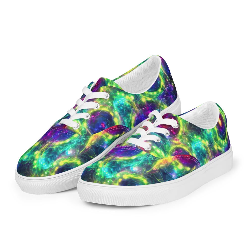 Aurora Bloom on Men's Lace-Up Canvas Shoes — Left Front