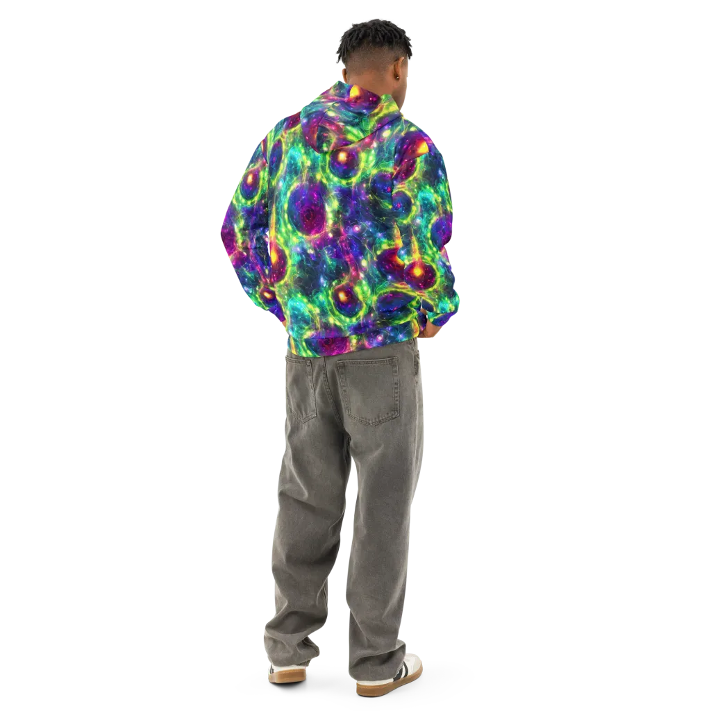 Aurora Bloom on Cotton Hoodie — Back
