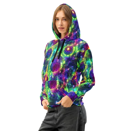 Aurora Bloom on a Cotton Hoodie