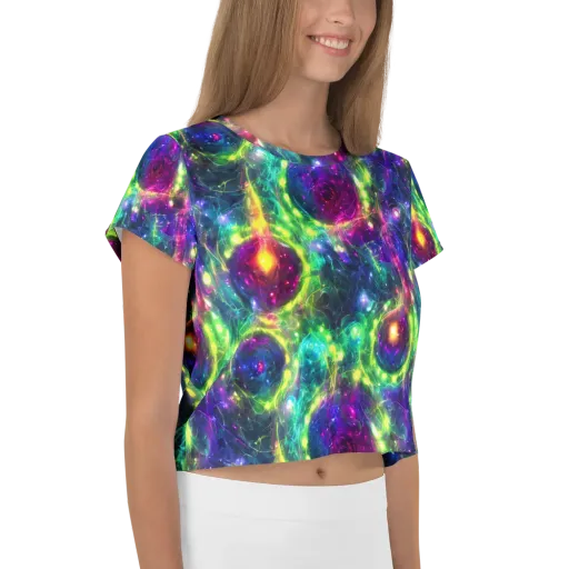 Aurora Bloom on a Crop Tee
