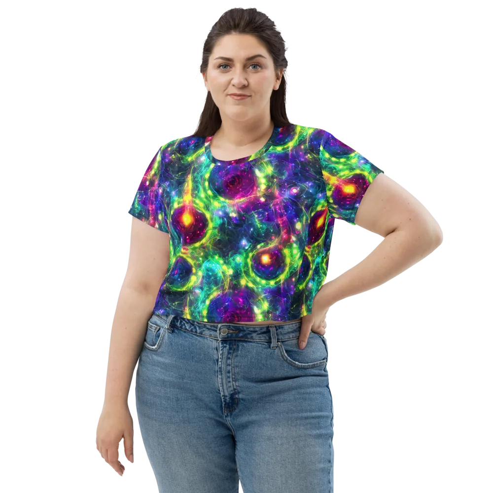 Aurora Bloom on Crop Tee — Front