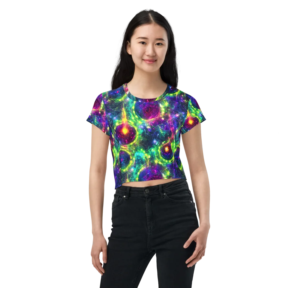 Aurora Bloom on Crop Tee — Front