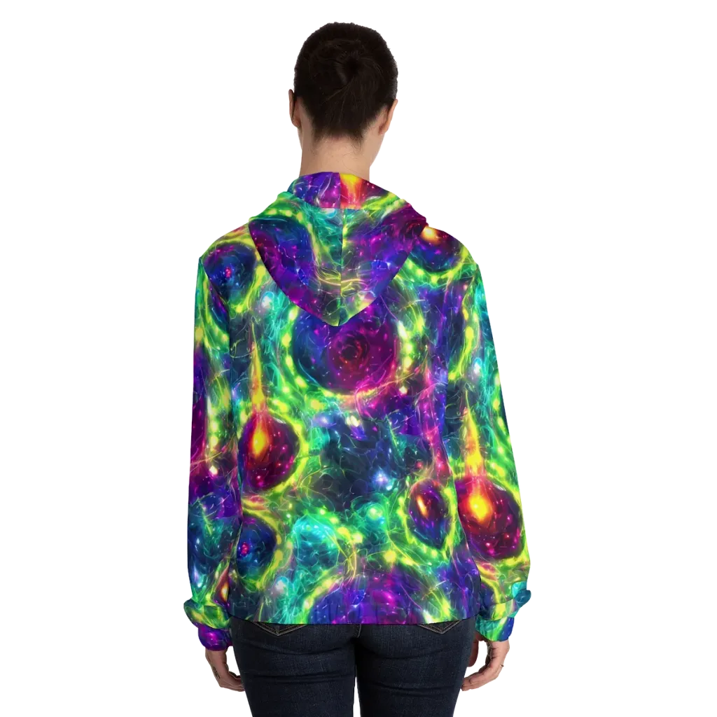 Aurora Bloom on Women's Full-Zip Hoodie — Back On Person