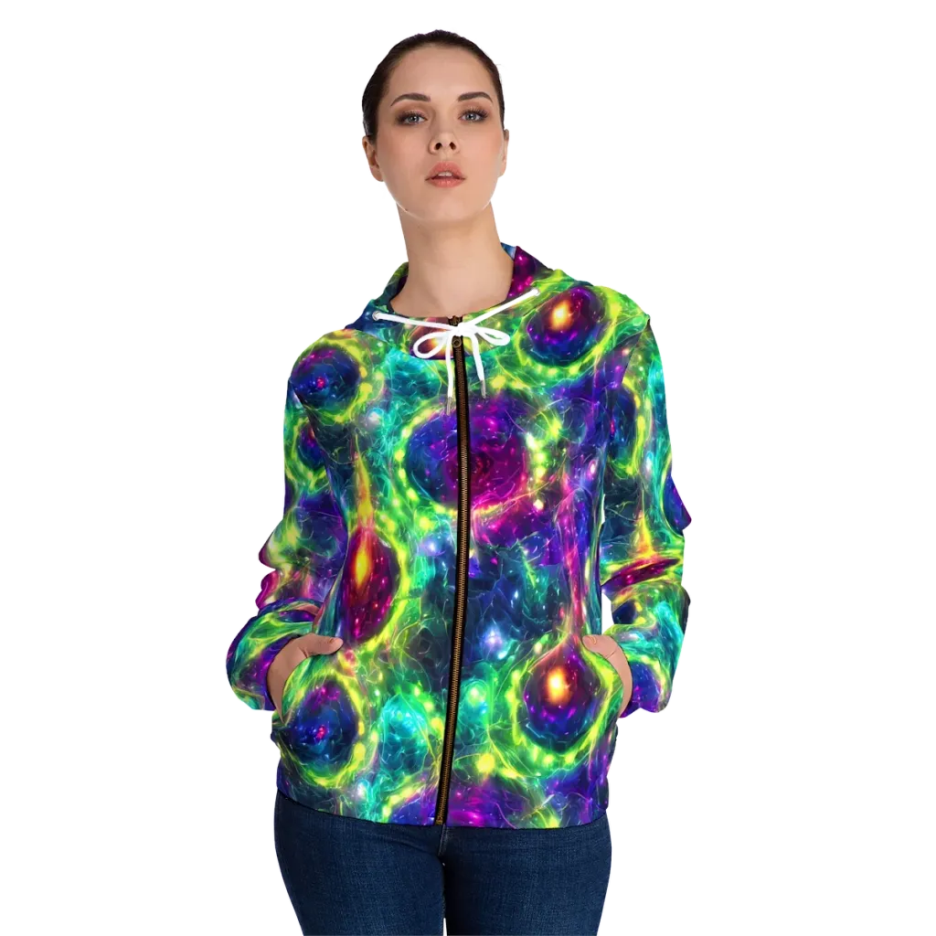 Aurora Bloom on Women's Full-Zip Hoodie — Front On Person
