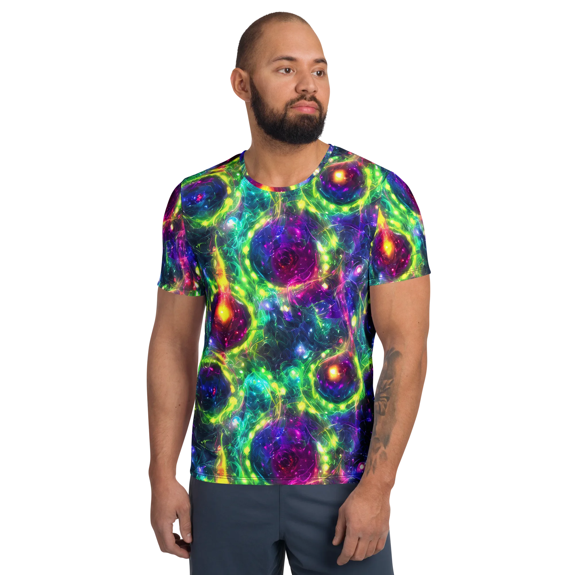 Aurora Bloom on Men's Athletic T-Shirt — Front