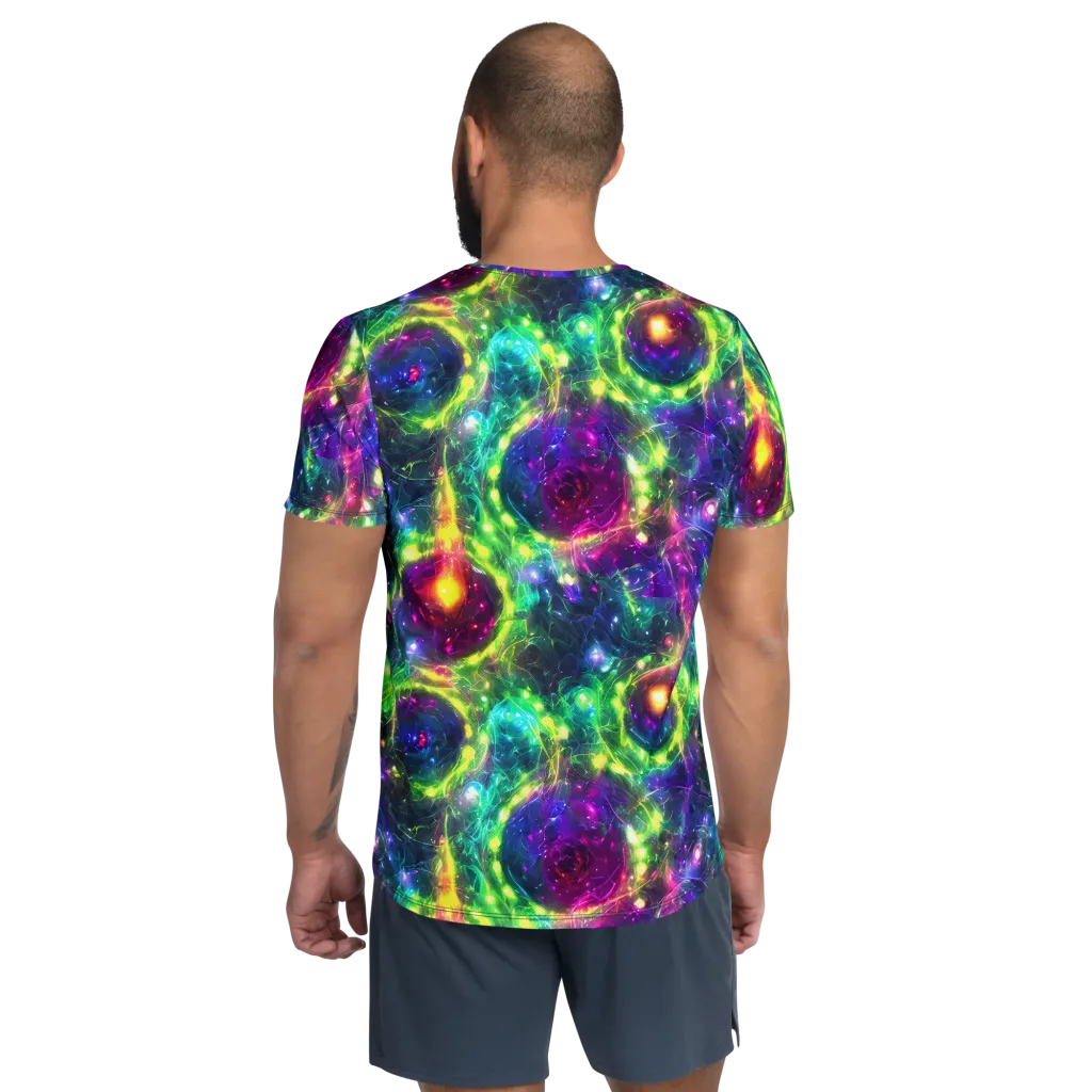 Aurora Bloom on Men's Athletic T-Shirt — Back