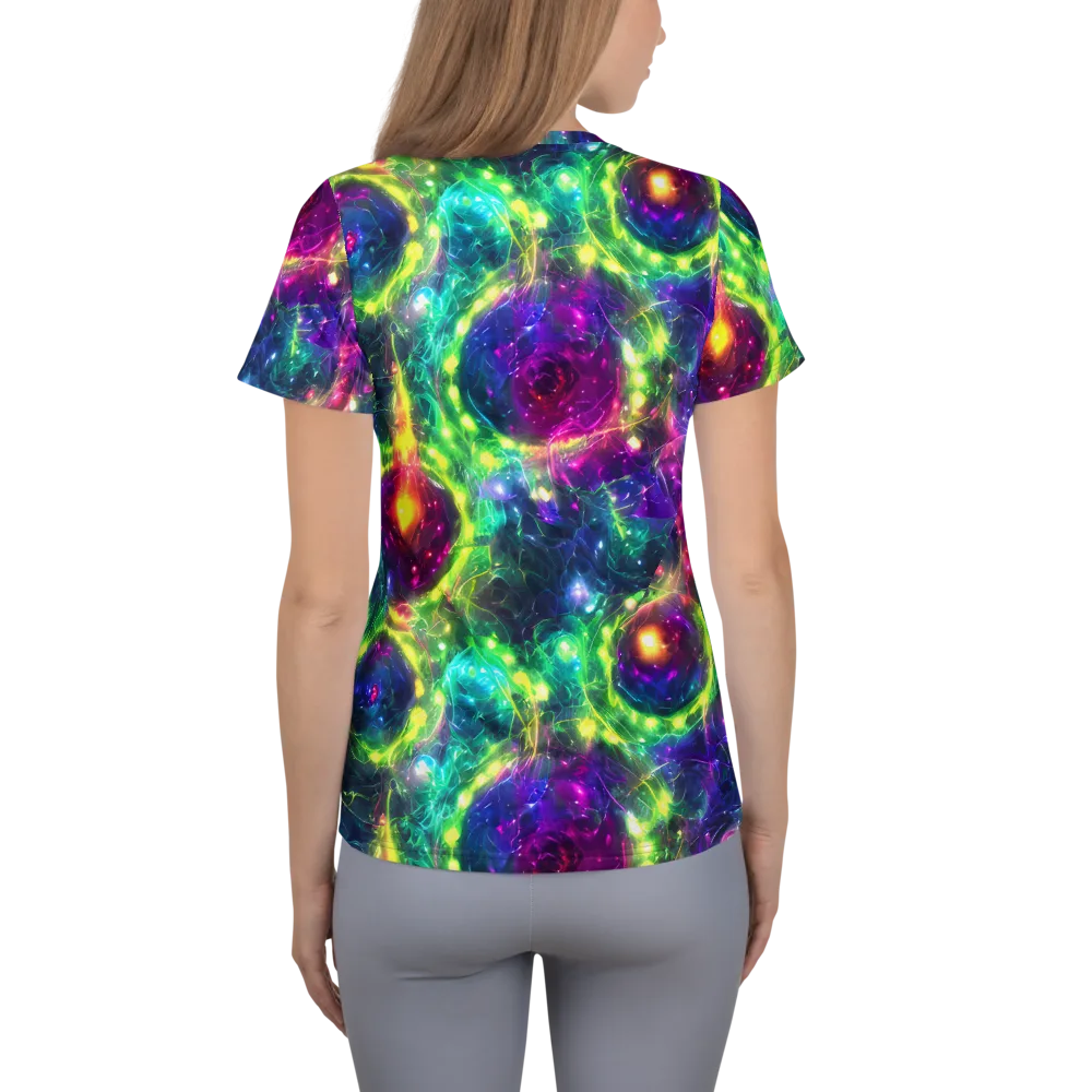 Aurora Bloom on Women's Athletic T-Shirt — Back