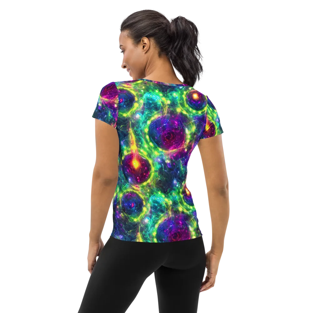 Aurora Bloom on Women's Athletic T-Shirt — Back