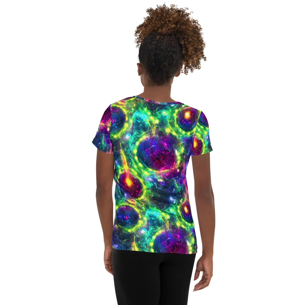 Aurora Bloom on Women's Athletic T-Shirt — Back
