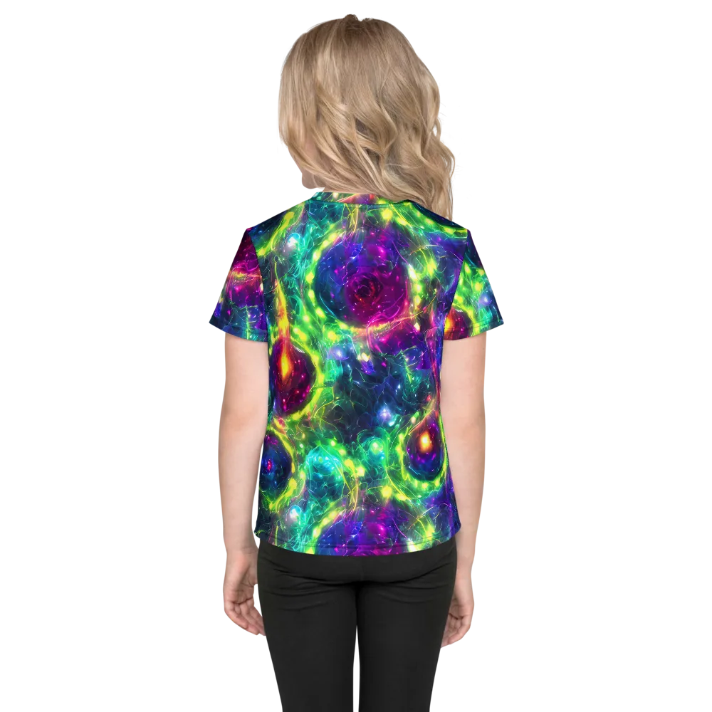 Aurora Bloom on Kids Crew Neck T-Shirt — Back