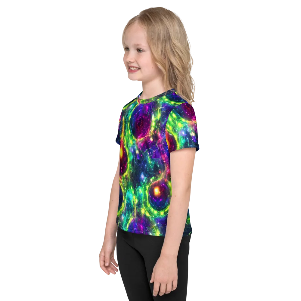Aurora Bloom on Kids Crew Neck T-Shirt — Left