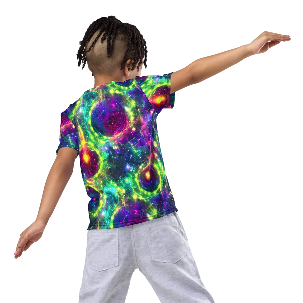 Aurora Bloom on Kids Crew Neck T-Shirt — Back
