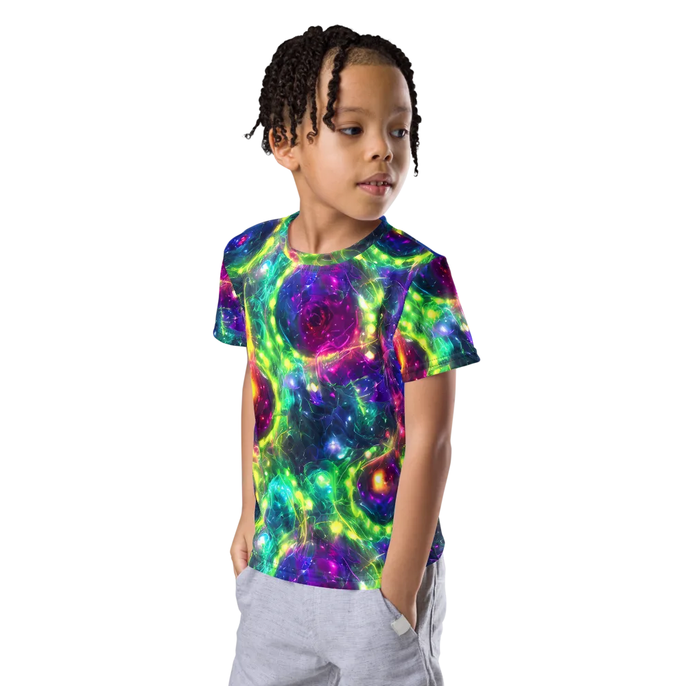 Aurora Bloom on Kids Crew Neck T-Shirt — Left Front
