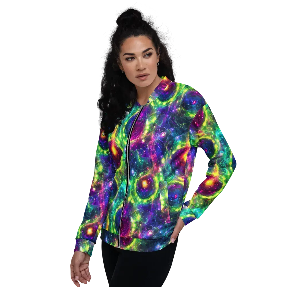 Aurora Bloom on Bomber Jacket — Left