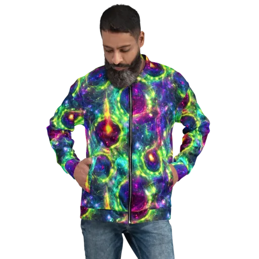 Aurora Bloom on a Bomber Jacket
