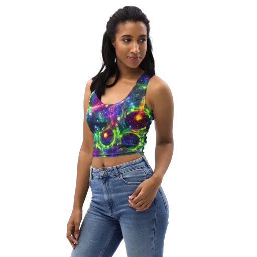 Aurora Bloom on a Crop Top