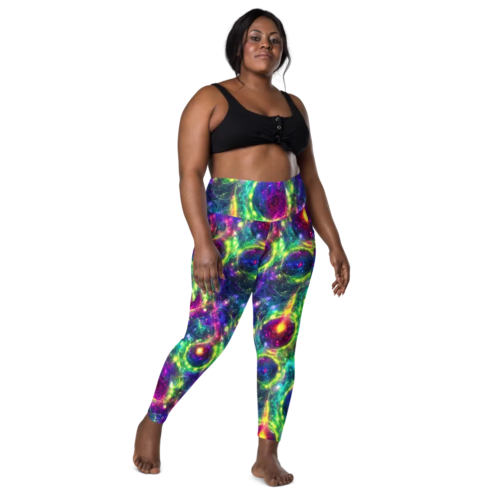 Aurora Bloom on Leggings with Pockets — Front