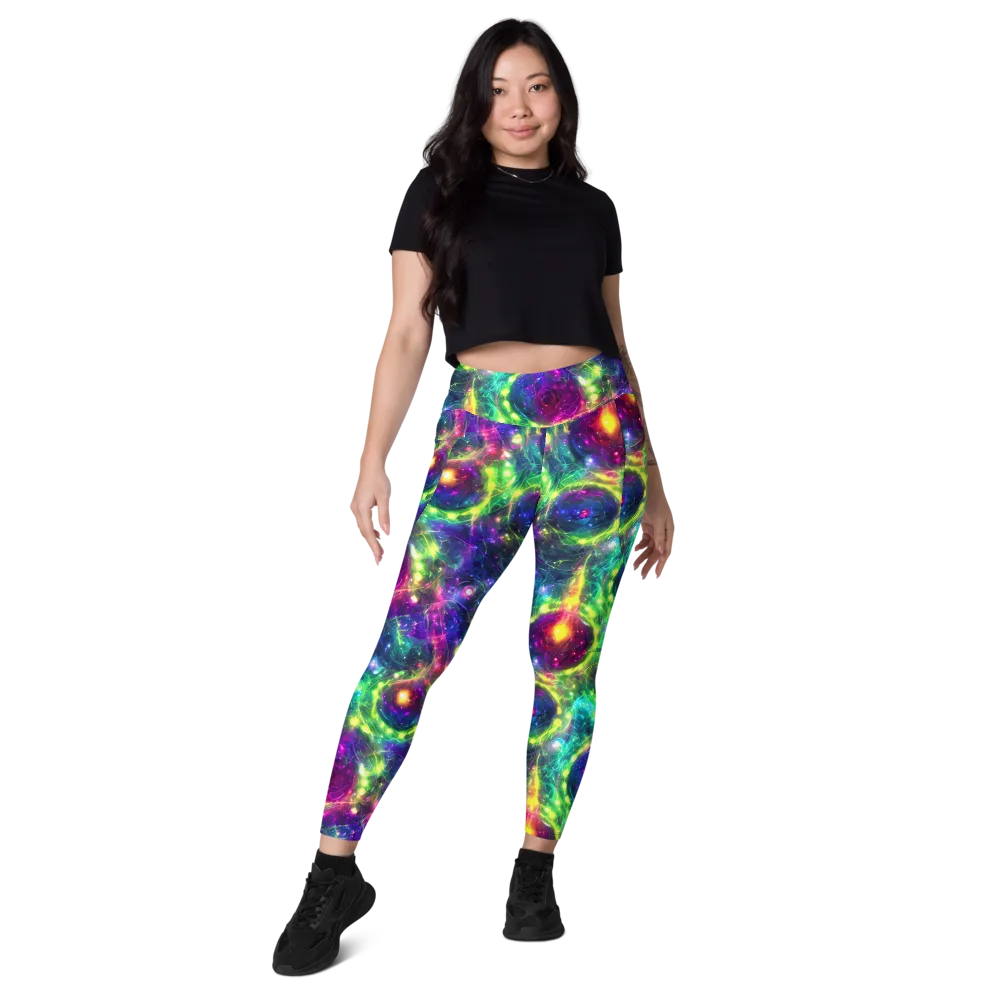Aurora Bloom on Leggings with Pockets — Front
