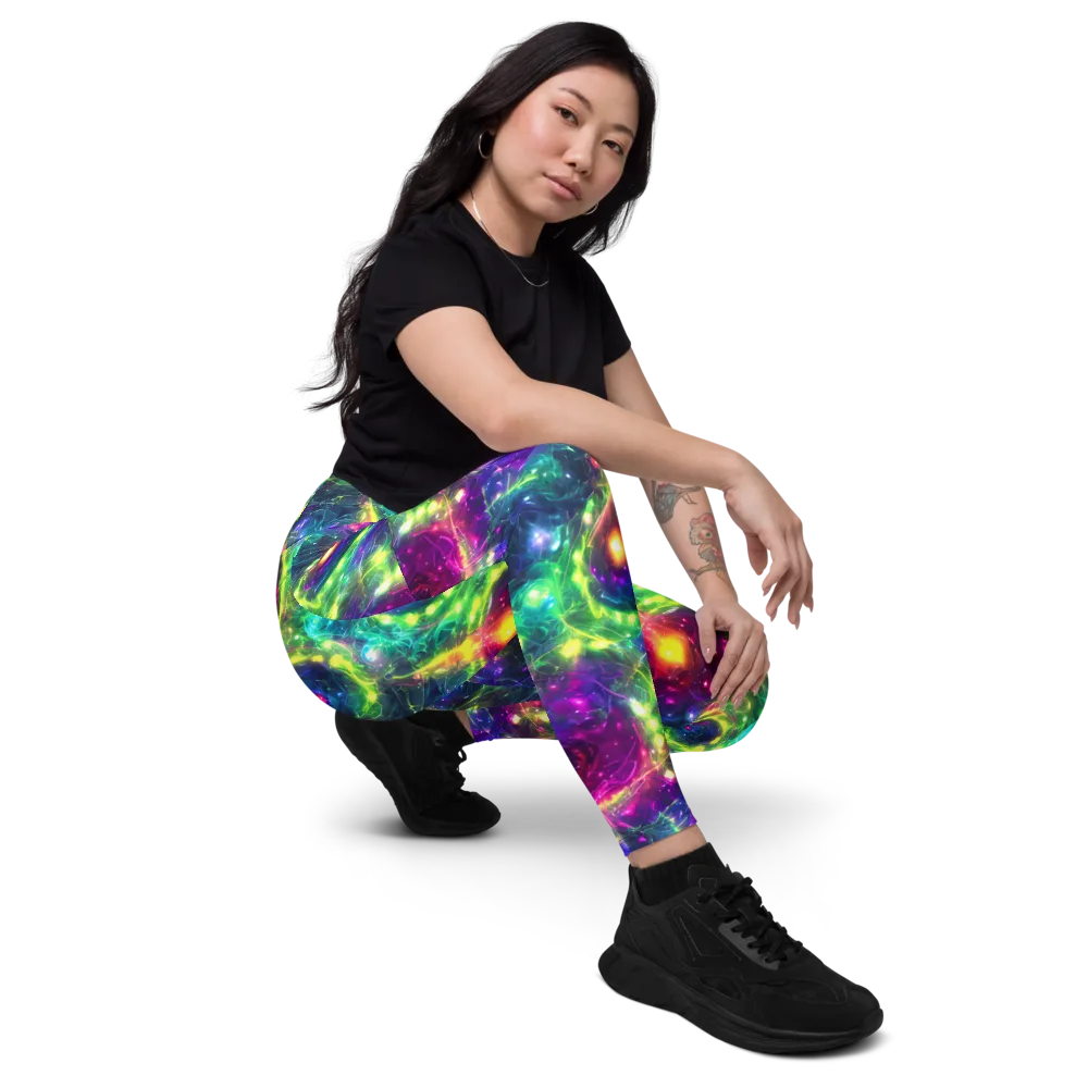 Aurora Bloom on Leggings with Pockets — Right Front