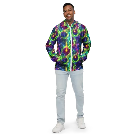 Aurora Bloom on a Men's Windbreaker