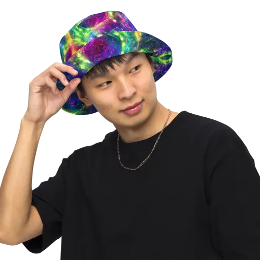 Aurora Bloom on a Reversible Bucket Hat