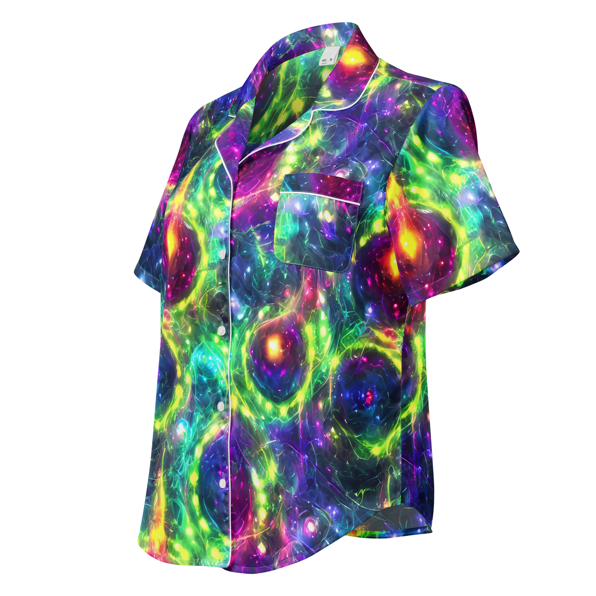 Aurora Bloom on Women's Short Sleeve Pajama Top — Left Front