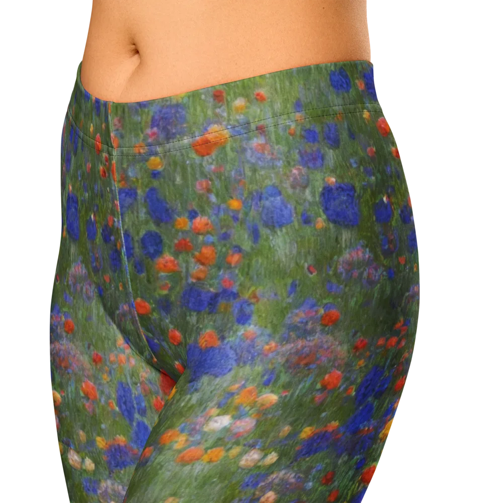 Meadow in Motion on Capri Leggings — Zoomed-in
