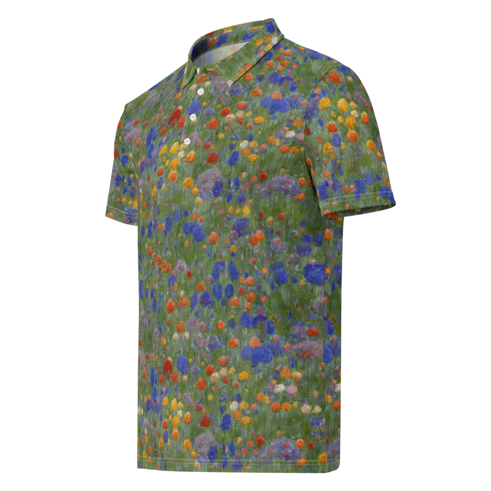 Meadow in Motion on Men's Slim Fit Polo Shirt — Left Front