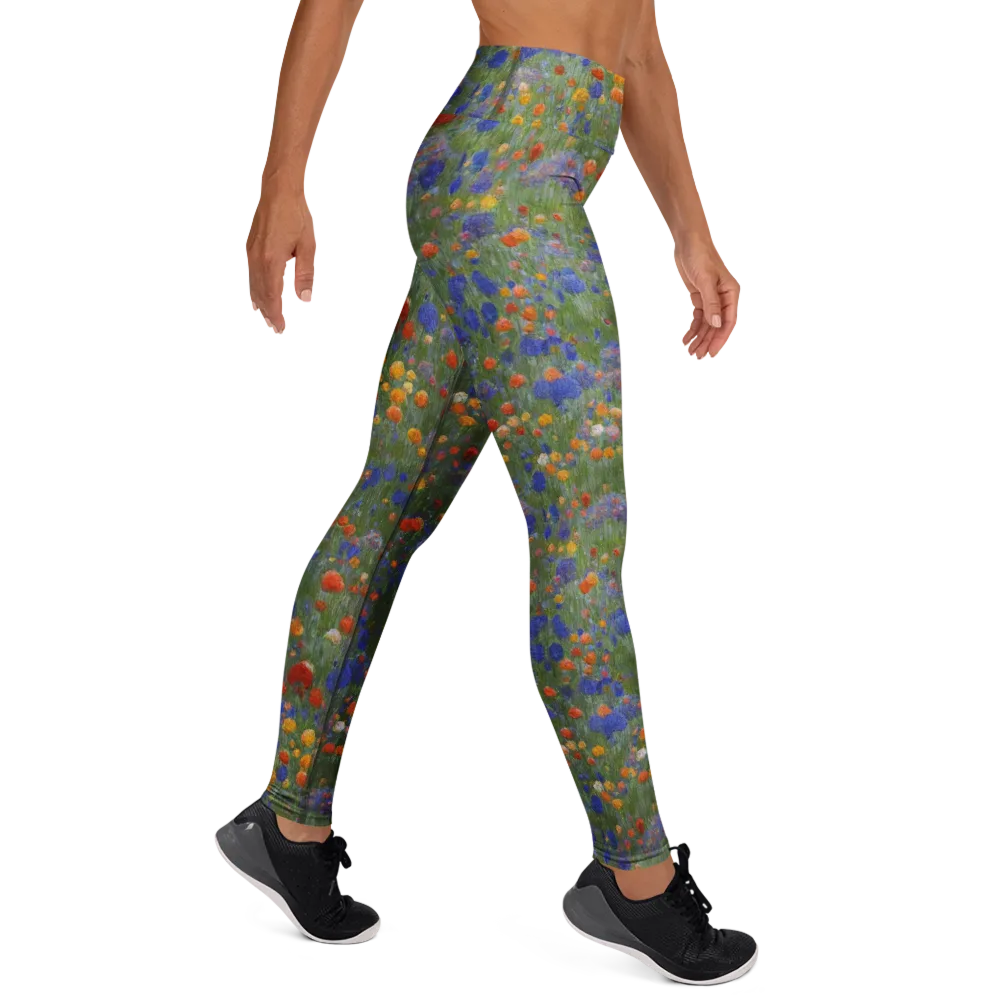 Meadow in Motion on Yoga Leggings — Right