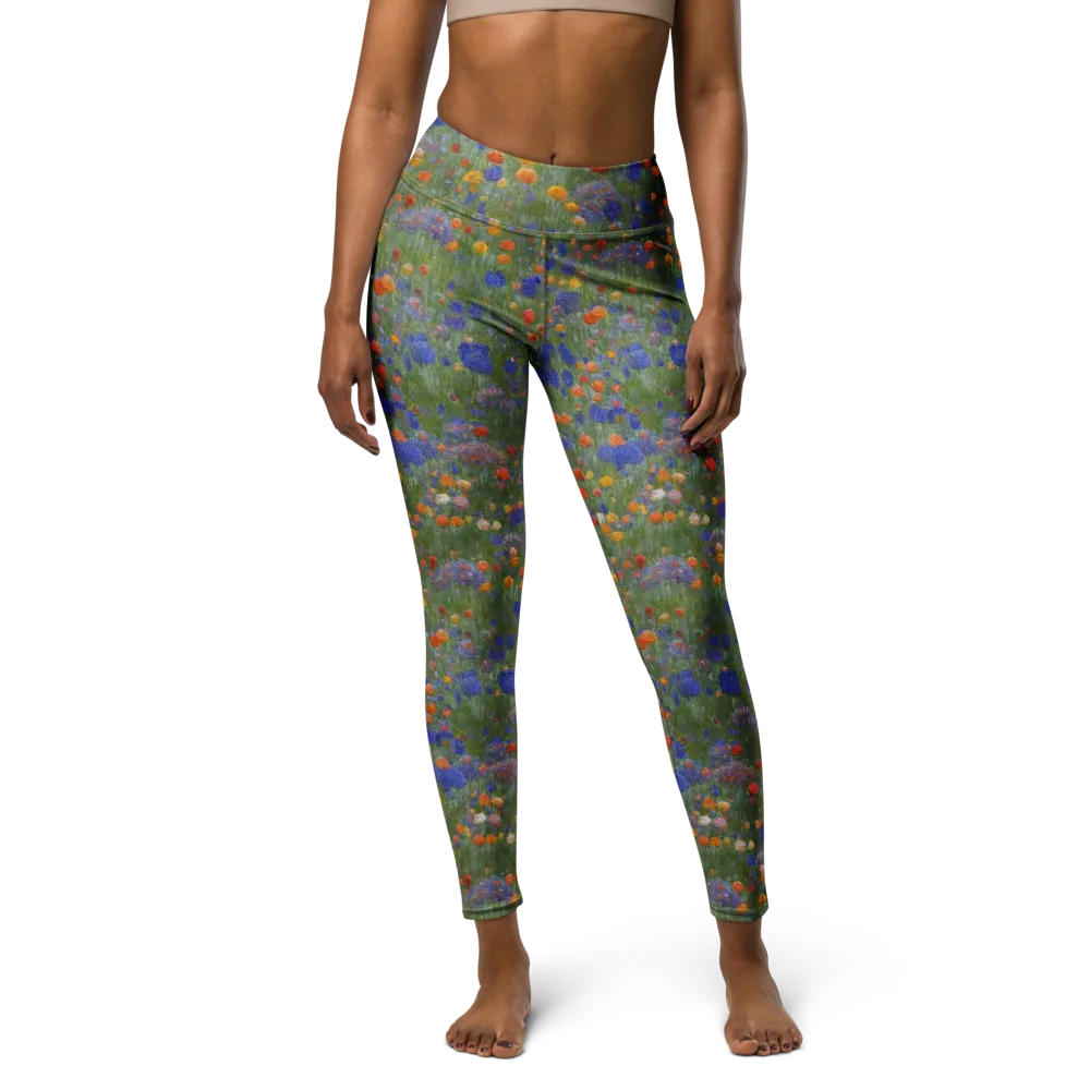 Meadow in Motion on Yoga Leggings — Front