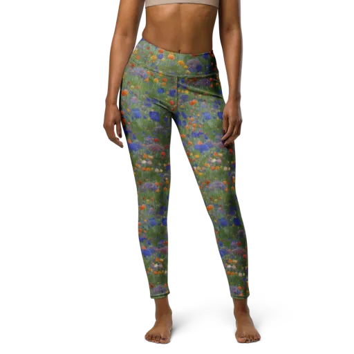 Meadow in Motion on a Yoga Leggings