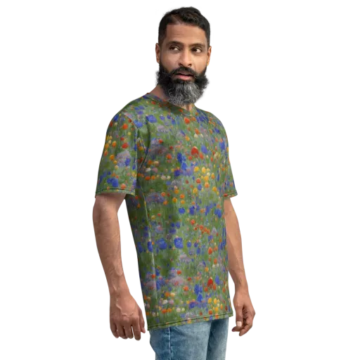 Meadow in Motion on a Men's Crew Neck T-Shirt