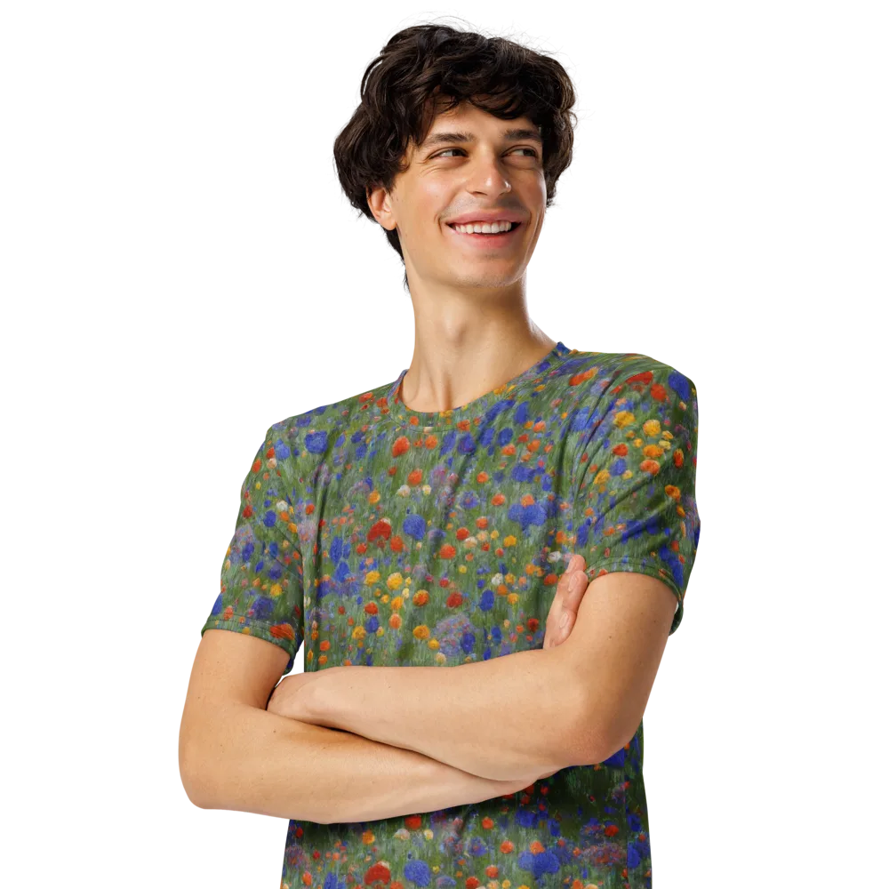 Meadow in Motion on Men's Crew Neck T-Shirt — Left Front